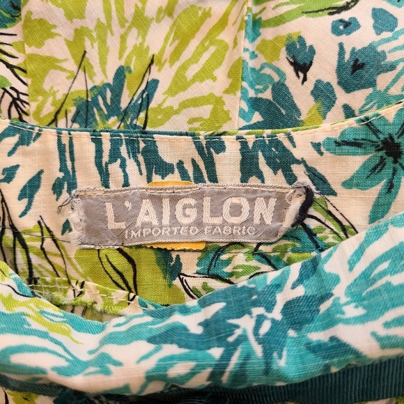 1950s green novelty print floral dress! - Picture 4 of 4